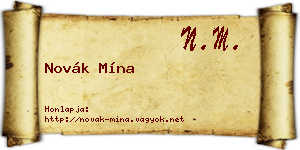 Novák Mína névjegykártya